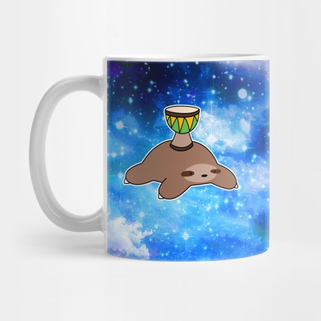 Djembe Sloth Blue Starry Night Sky by saradaboru